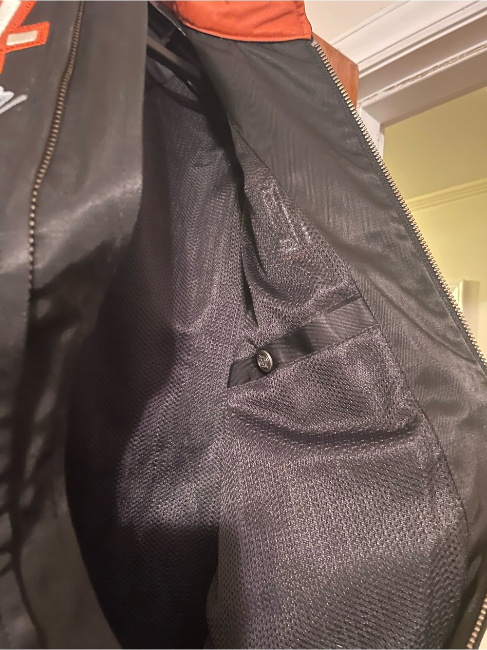 Harley-Davidson Black Jacket with Orange and Cream Accents - Picture 4 of 7